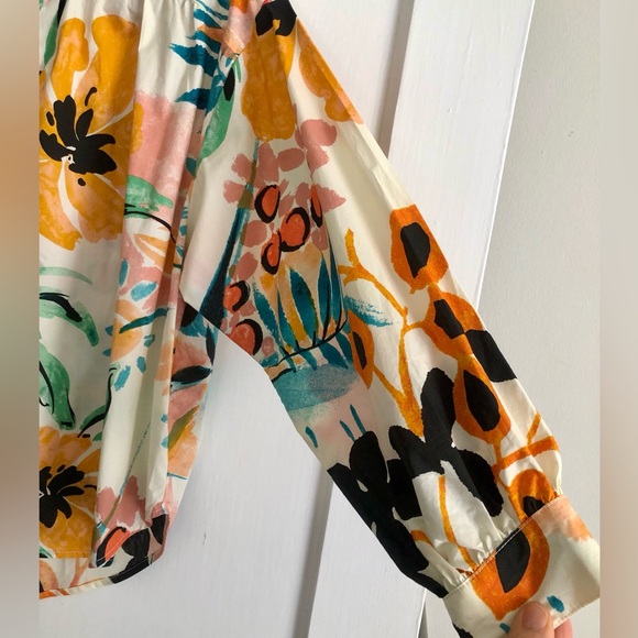 ANTHROPOLGIE Crisanta‎ Floral Poplin Button Down Blouse Top XS EUC - Picture 8 of 11